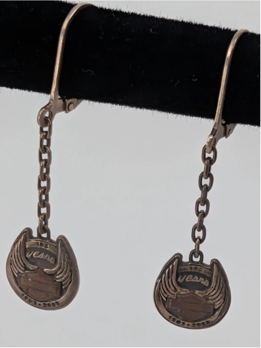 Harley Davidson MOD 925 Sterling Silver 105th Anniversary Earrings 1903-2008